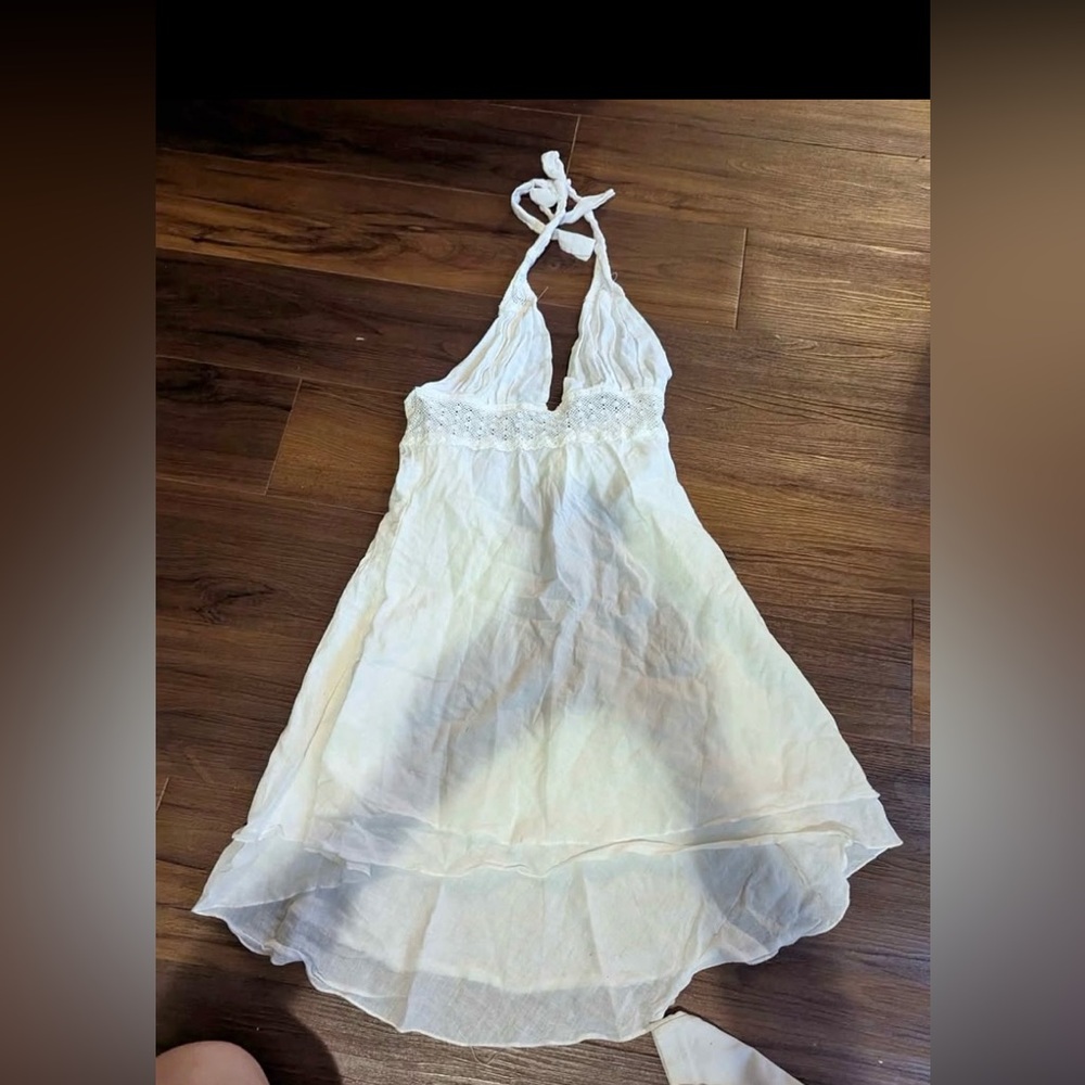 Costa Blanca White Lace Halter Dress